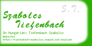 szabolcs tiefenbach business card